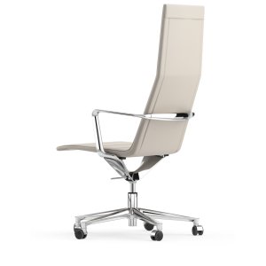 Valea Chair in stof en leer naast elkaar
