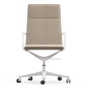 Valea Chair met hoge rug in zijdegrijze stof