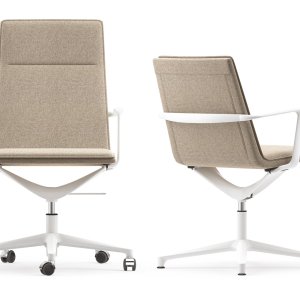 Horizontale ribbels in de stofbekleding van de Valea Chair