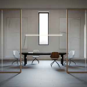 Directiekamer met Hito bureau, dressoir en gestoffeerde bank