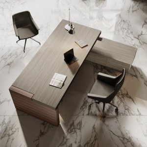 Las Mobili Jera wandmontage-units met Eco-Pelle wandpaneel — 60 kg per beugel, raster 32 mm