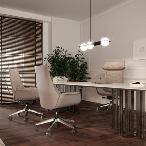 Gladde stoffering van de Kriteria fauteuil