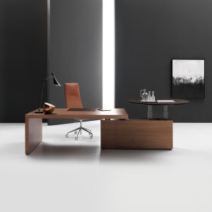 Vergadertafel Kyo in tabak eiken met flip top
