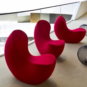Wachtkamerfauteuil Nautile van voren, smal en 90 cm hoog