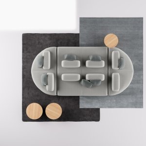 Losse gestoffeerde rug op een zitting van LaCividina Node+