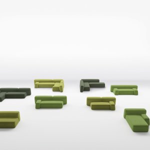 Suiseki modules gecombineerd op verspringende hoogtes