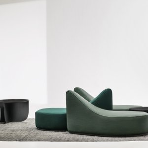 Ronde poef Conic Waves
