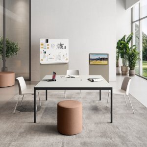 Ronde Ø 40 mm Fil Rouge-poot met grijze nylon stelvoet