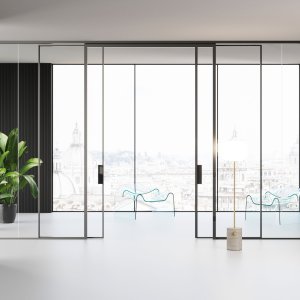 Transparante polycarbonaatverbinding tussen de Mood-glasplaten
