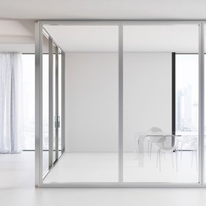 Mood Box-glasmodules gemonteerd boven een kastenwand