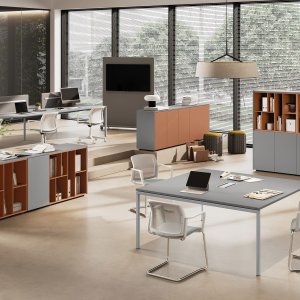 Sigma-vergadertafel met brugpoten en bilaterale top access