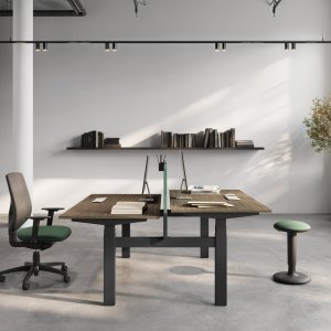 Drietraps telescoopkolom van het UP Lite Pro-bureau