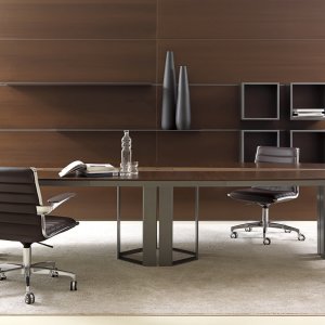 Laag Lloyd dressoir H 86 met blad in EcoPelle Brown