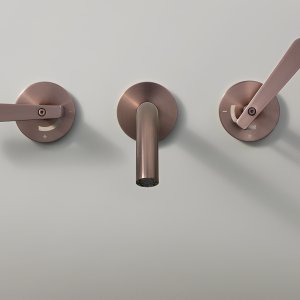 Lutezia van Cea Design, thermostatische badrandset van roestvast staal