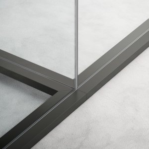 Wand M3 met slanke stijlen en enkel glas