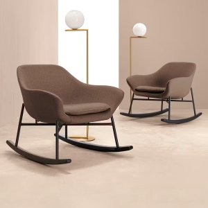 Loungefauteuil Manta op vier verchroomde stalen buispoten