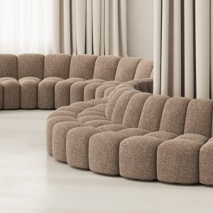 Array van mdf italia met bijzettafel in Canaletto noten
