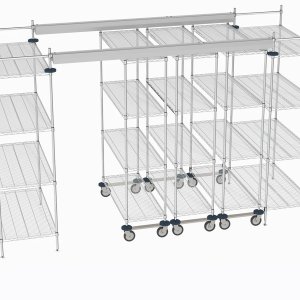Coworking meubilair: Super Erecta stelling van Metro in Metroseal-afwerking