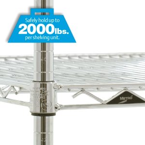 Super Erecta draadstelling van Metro in chroom met verstelbare legborden