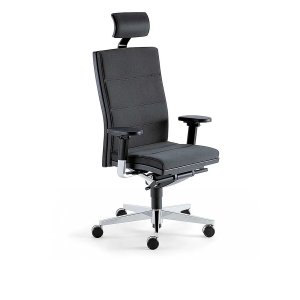 Werkstoelen voor controlekamers: Sedus mr.24 met comfortneksteun in leer