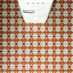 Decor Parallel Orange in half formaat, Mattonelle Margherita