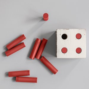 Bloc wand van Mutina in terracotta met vier gaten per blok