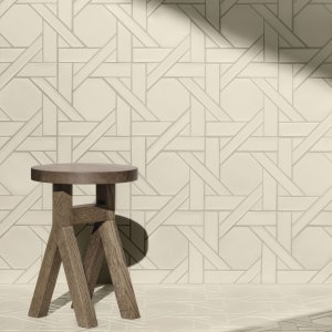 Weaving mozaiek van Mutina met Ba Leng vlechtpatroon in wit