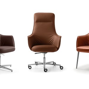 Lage fauteuil Not Guilty op de Skill-voet met vier armen en voetjes