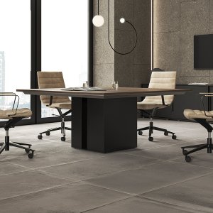 Pennengeul met kabeluitgangen op het bureau Ono
