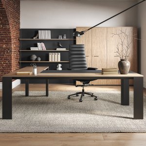 Sliding top in Skill kunstleer op het bureau Ono, Frezza