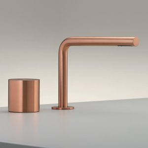 Opus tweegats progressieve mengkraan met draaibare uitloop in Copper gesatineerd