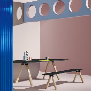 Blad van marmercomposiet op een Arki-Table 300×100