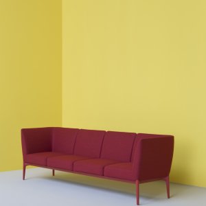 Social Plus met vier zitplaatsen, 2850 mm breed, in een woonkamer