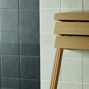 Patroon Zigzag Blue uit de Tape collectie in geglazuurd gres