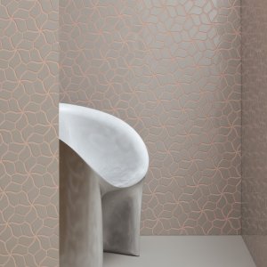 Botanica Grey Matt mozaiek op een wand