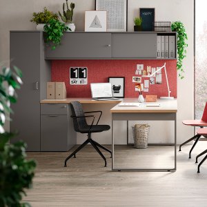Personal Storage op wielen naast een Pigreco bureau