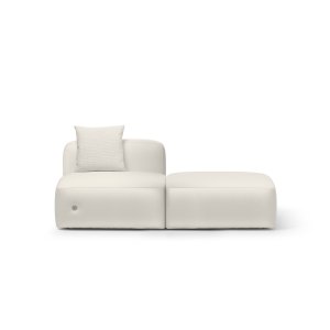 Zitmodule One Hundred met rugleuning, 100 × 100 cm, in lichte stof