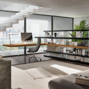 Studeerkamer ingericht met het bureau Air