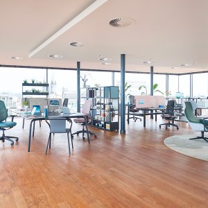 Membranen van de se:air in zwart, zilvergrijs, robijnrood, saliegroen en nachtblauw