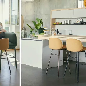 Massief essen se:café wooden chair met Weens gevlochten zitting