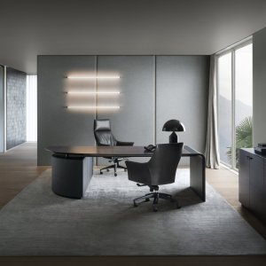 Directiebureau Siena van i4Mariani met blad in ebbenhouttype