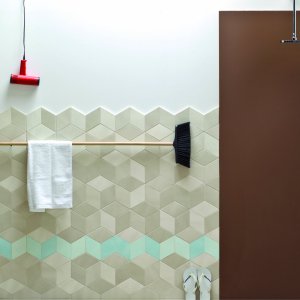 Sanitaire ruimte in Tex White van vloer tot plafond