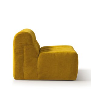 Brede afgeronde verticale segmenten op de rug van de Quinti-fauteuil