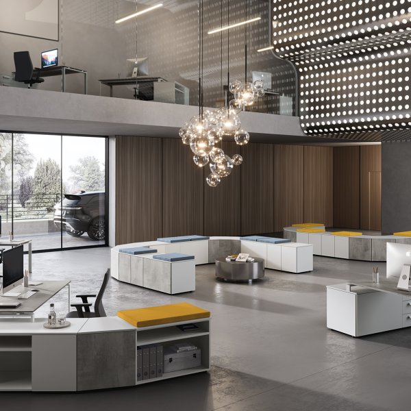 Flexibel ingericht kantoor met Colombini Office werkplekken