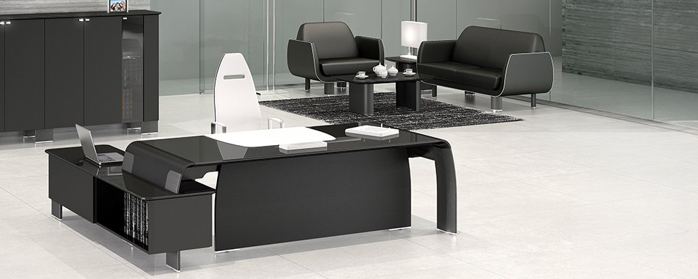 Bureau met aanbouwblad en dressoir