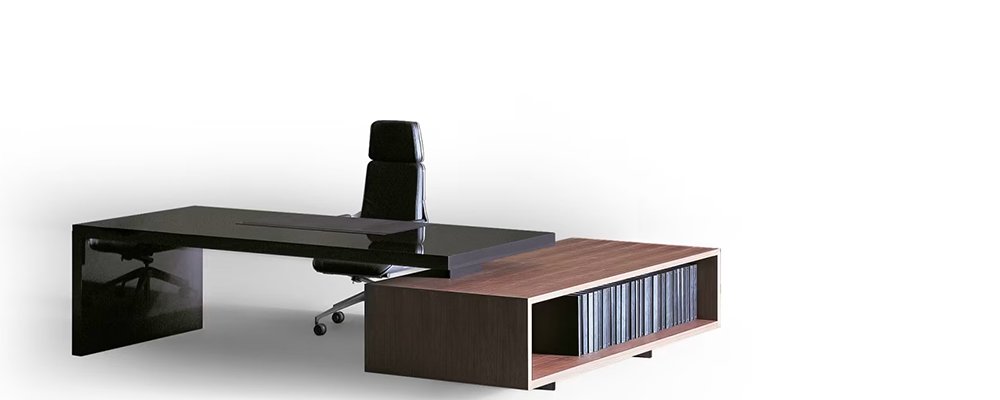Bureau met aanbouwblad en dressoir