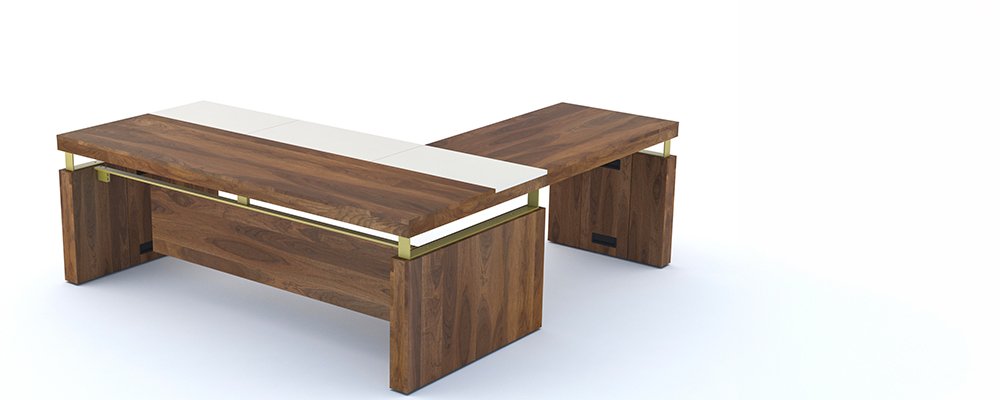 Bureau met aanbouwblad en dressoir